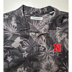 Tommy Bahama Nebraska Cornhuskers 100% Silk Men's Floral Shirt | Medium